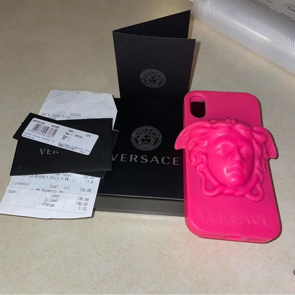 VERSACE IPHONE X 10 PHONE CASE PINK - Picture 1 of 7